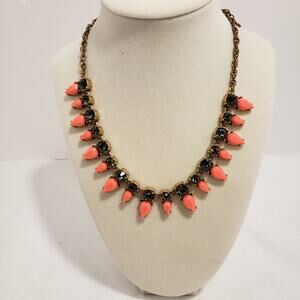 JCrew Necklace Coral and topaz prong set Vintage